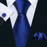 Sky Blue Hanky Cufflinks Set Jacquard Cyan Teal