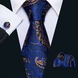 Sky Blue Hanky Cufflinks Set Jacquard Cyan Teal