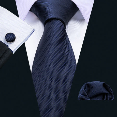 Sky Blue Hanky Cufflinks Set Jacquard Cyan Teal