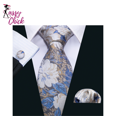 Slim Floral Silk Pocket Square Necktie Sassy Chick Logo