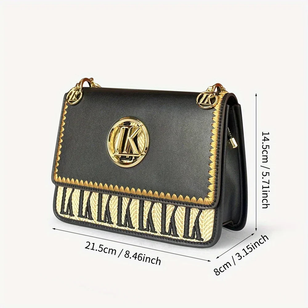 Size of Small Black Square Underarm Crossbody Bag