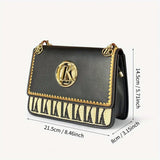 Size of Small Black Square Underarm Crossbody Bag