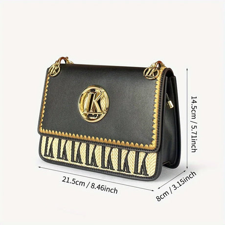 Size of Small Black Square Underarm Crossbody Bag