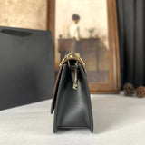 Size View of Small Black Square Underarm Crossbody Bag