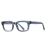 Blue Small Square Frame Anti Blue Light Rivet Glasses