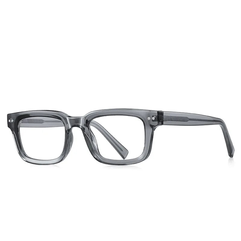 Black Transparent Small Square Frame Anti Blue Light Rivet Glasses