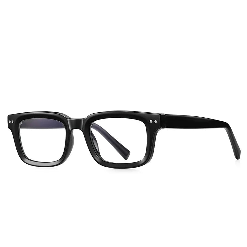 Black Small Square Frame Anti Blue Light Rivet Glasses
