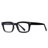 Black Small Square Frame Anti Blue Light Rivet Glasses