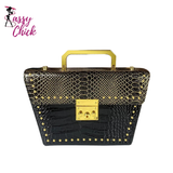 Small Trendy Rivet Cross Shoulder Bag Sassy Chick Logo