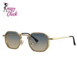 Small UV400 Polygon Metal Punk Sunglasses Sassy Chick Logo