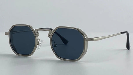 Small UV400 Polygon Metal Punk Sunglasses