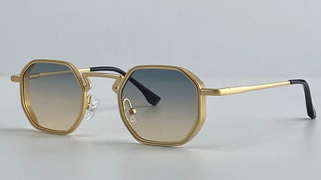 Small UV400 Polygon Metal Punk Sunglasses