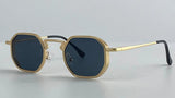 Small UV400 Polygon Metal Punk Sunglasses