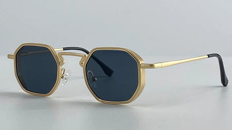 Small UV400 Polygon Metal Punk Sunglasses
