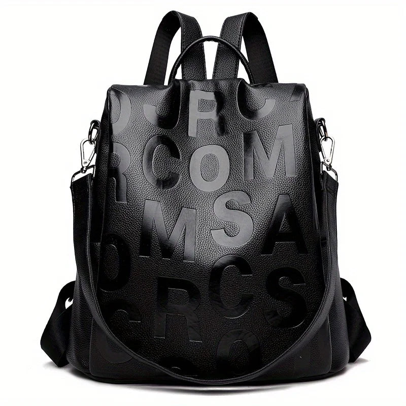 Black Soft Leather School Bag