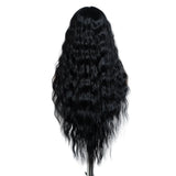 Back of Soft Long Curly Wavy Heat Resistant Synthetic Lace Front Wigs