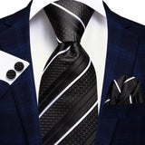 black white dot design silk men tie
