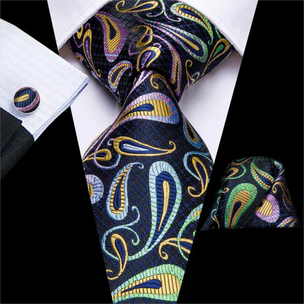 floral multi color silk men tie