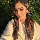 Solid Colors Silk Satin Headband Scarves