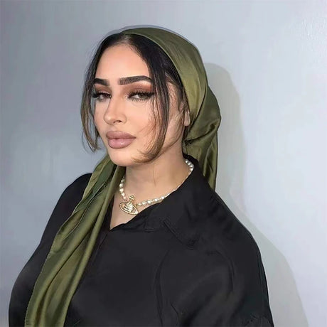 Solid Colors Silk Satin Headband Scarves