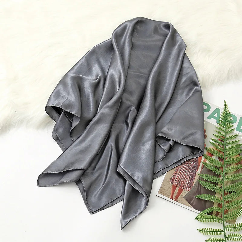 Solid Colors Silk Satin Headband Scarves