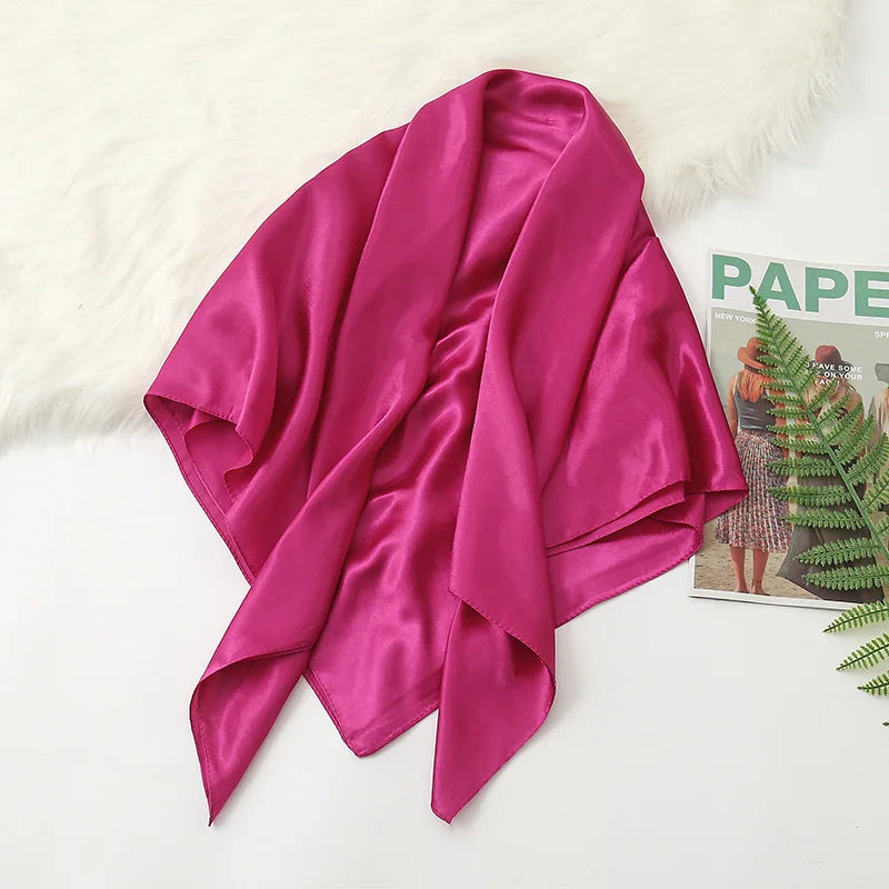 Solid Colors Silk Satin Headband Scarves