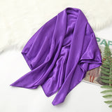 Purple Solid Colors Silk Satin Headband Scarves