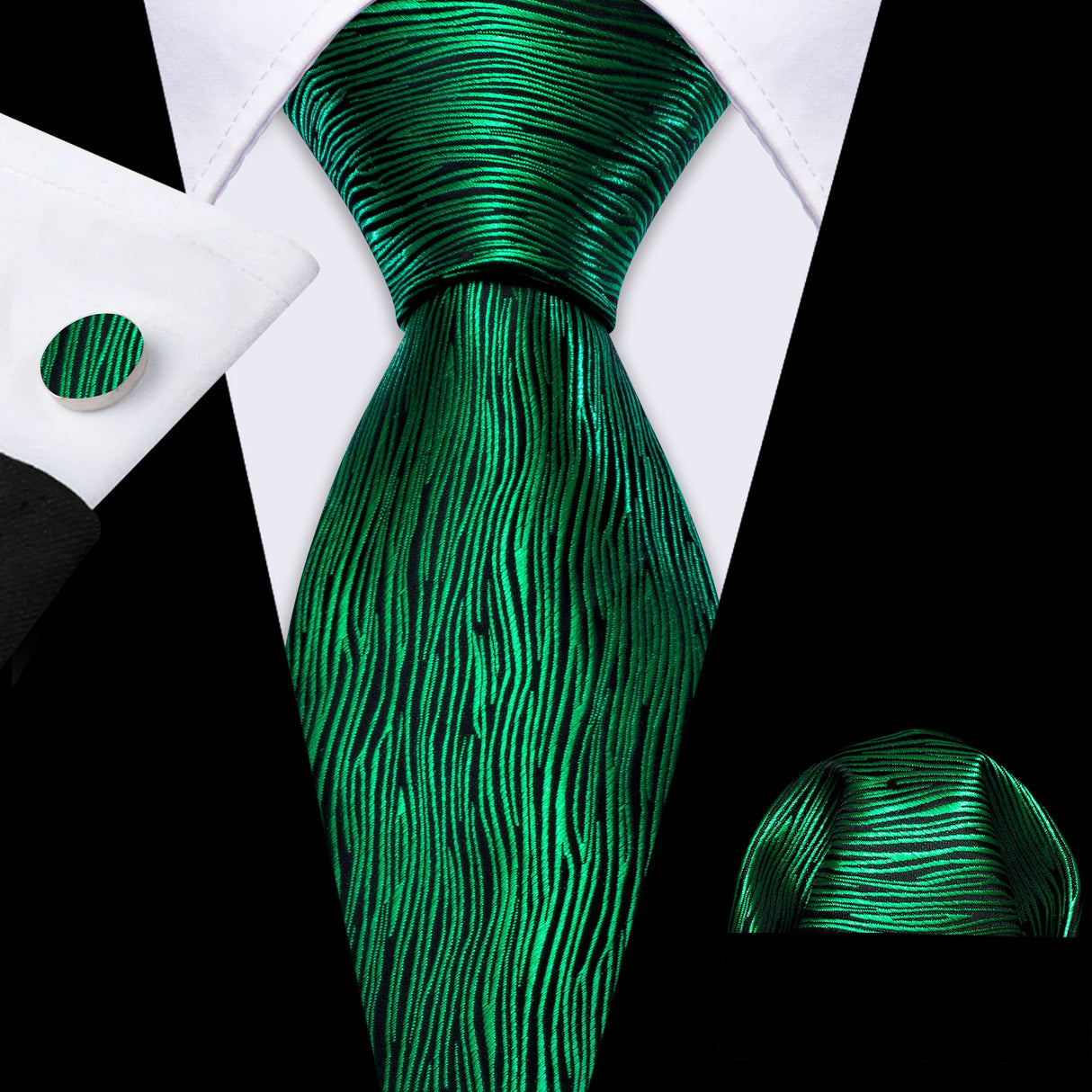 green lines pattern necktie set
