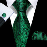 green black flower pattern necktie set