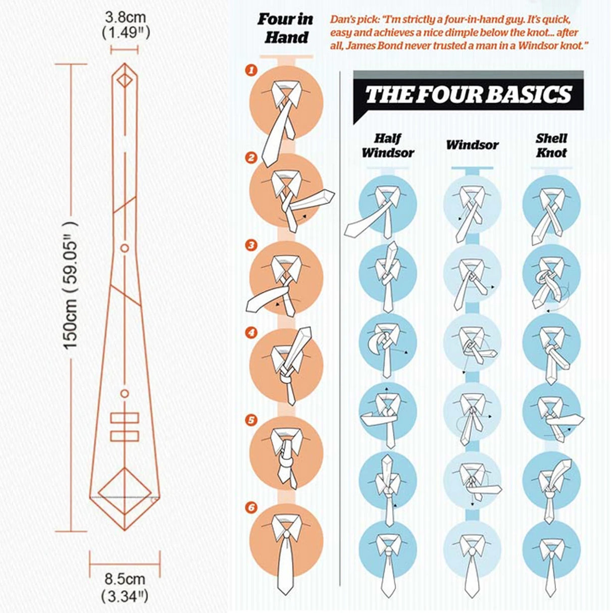 necktie size