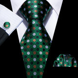 green grey brown circle pattern necktie set