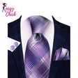 Solid Paisley Silk Purple Wedding Tie Sassy Chick Logo