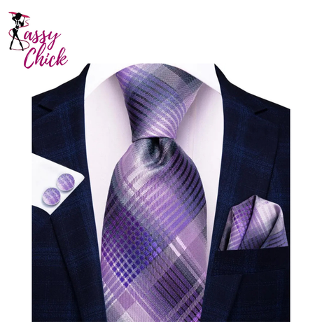 Solid Paisley Silk Purple Wedding Tie Sassy Chick Logo