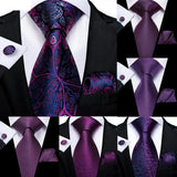 Collection Solid Paisley Silk Purple Wedding Tie