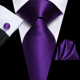 Solid Paisley Silk Purple Wedding Tie