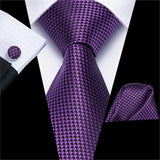 Solid Paisley Silk Purple Wedding Tie
