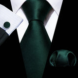 Dark green Solid Paisley Silk Tie