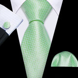 Green geometric Solid Paisley Silk Tie