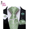 Solid Silk Green Pocket Square Cufflink Ties Sassy Chick Logo