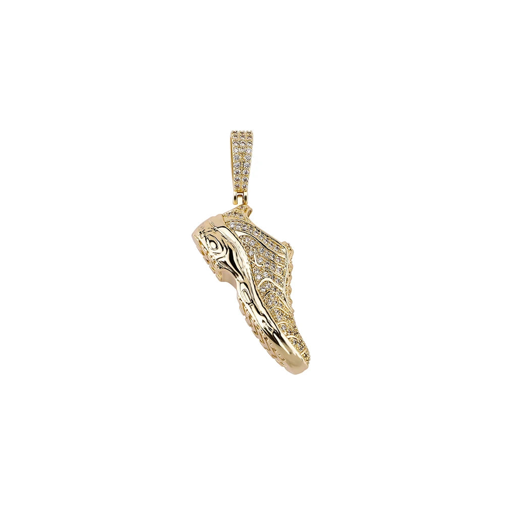 Gold Sparkling Ice Crystal Zircon Pendant Necklace