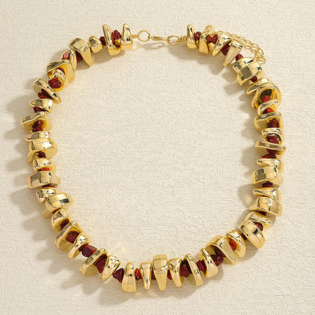 Splicing Acrylic Stone Elastic Necklace Bracelet Set