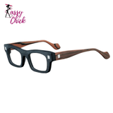 Splicing Retro Thick Board Glasses Presbyopia and Myopia Customized Sassy Chick Logo