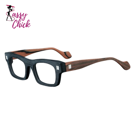 Splicing Retro Thick Board Glasses Presbyopia and Myopia Customized Sassy Chick Logo