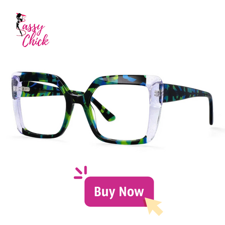 Spring Hinge Square Eyewear Sassy Chick Logo