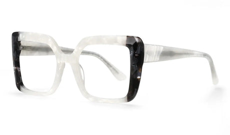 Spring Hinge Square Eyewear white/ black