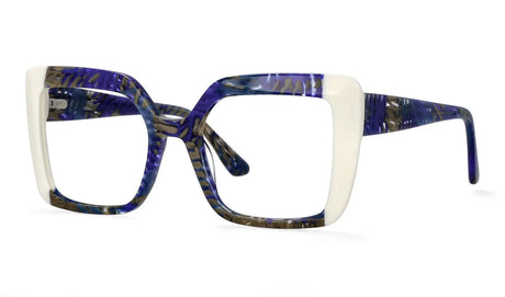 Spring Hinge Square Eyewear blue/ white