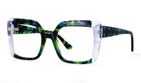 Spring Hinge Square Eyewear green/ blue