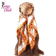 Spring Print 90cm Silk Twill Square Scarf Sassy Chick Logo
