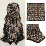 Black Gold Square  90*90cm Silk Satin Scarf Scarves Shawl Hijab