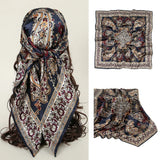 Square 90*90cm Silk Scarves Satin Shawl Scarf
